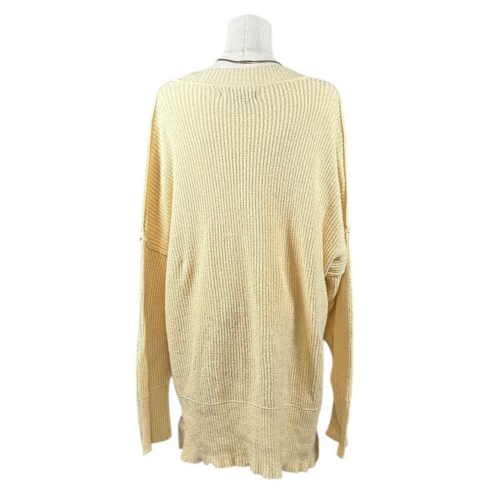 Natural Reflections Sweater | Butter Yellow Ribbed Knit Oversized Pullover | M - Picture 3 of 12
